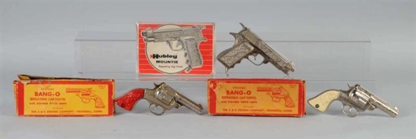 LOT OF 3: CAP GUN TOYS WITH BOXES.                