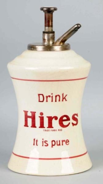 HIRES ROOT BEER HOURGLASS SYRUP DISPENSER.        