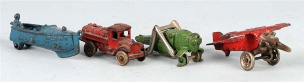 LOT OF 4: CAST IRON TOYS.                         