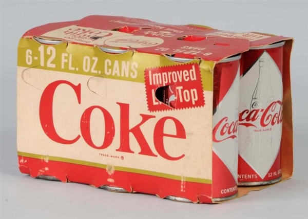 CARDBOARD COCA-COLA 6-PACK CARRIER FOR CANS.      