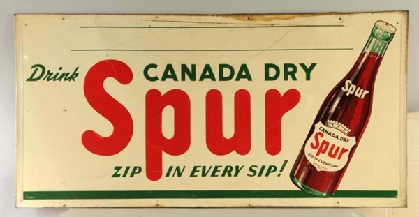 EMBOSSED TIN SPUR SIGN.                           