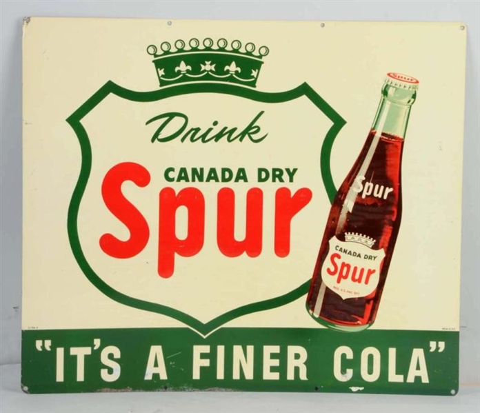EMBOSSED TIN SPUR SIGN.                           