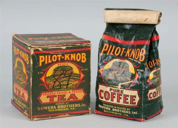 LOT OF 2: PILOT-KNOB TEA & COFFEE PACKAGES.       