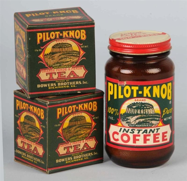 LOT OF 3: PILOT-KNOB CONTAINERS.                  