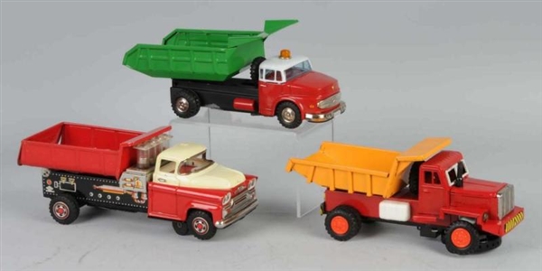 LOT OF 3: BATTERY-OP & FRICTION TRUCK TOYS.       