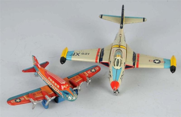 LOT OF 2: TIN AIRPLANE FRICTION TOYS.             