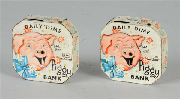 LOT OF 2: DAILY DIME PIGGY REGISTERING BANKS.     