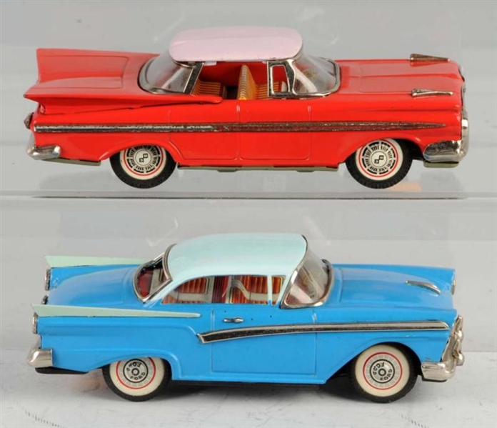 LOT OF 2: TIN AMERICAN CAR FRICTION TOYS.         