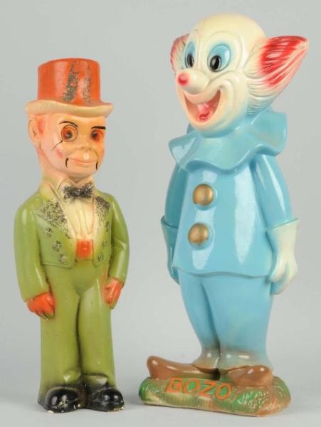 LOT OF 2: PLASTER CARNIVAL CHARACTER FIGURINES.   