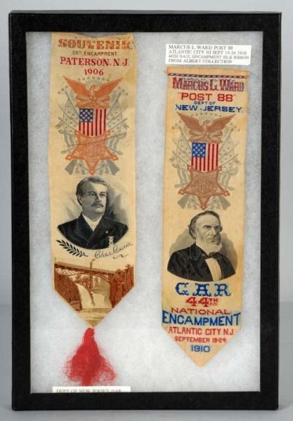 LOT OF 2: NEW JERSEY SOUVENIR RIBBONS WITH PHOTOS 