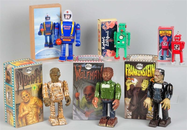 LOT OF 6: CONTEMPORARY ROBOT & MONSTER TOYS.      