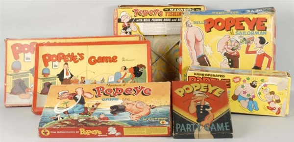 LOT OF 7: CONTEMPORARY & VINTAGE POPEYE GAMES.    