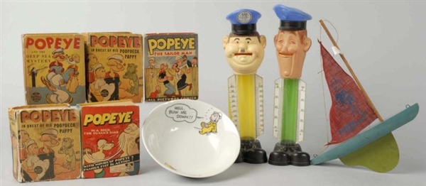 LOT OF 10: POPEYE AND LAUREL & HARDY ITEMS.       