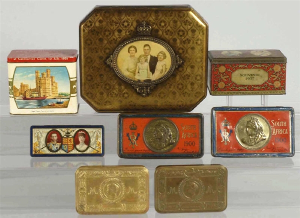 LOT OF 8: ENGLISH CORONATION BISCUIT TINS.        
