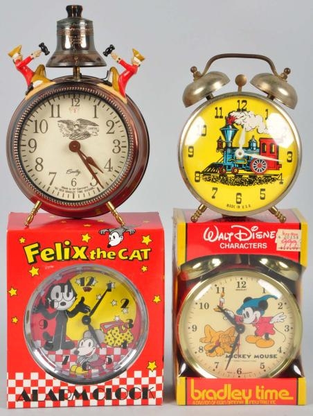 LOT OF 5: CONTEMPORARY CHARACTER CLOCKS.          