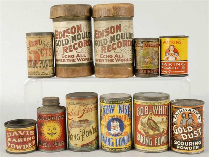 LOT OF 11: EARLY PRODUCT TINS.                    