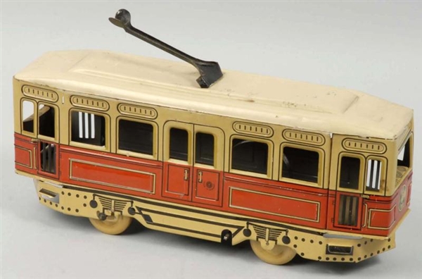 TIN LITHO TROLLEY WIND-UP TOY.                    
