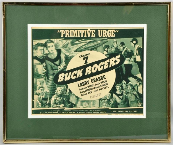 BUCK ROGERS "PRIMITIVE URGE" TITLE CARD.          