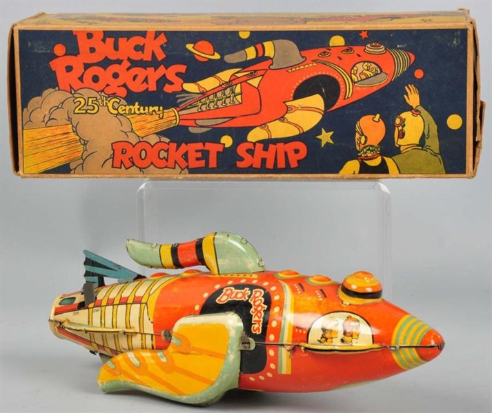 TIN MARX BUCK ROGERS ROCKET SHIP WIND-UP TOY      