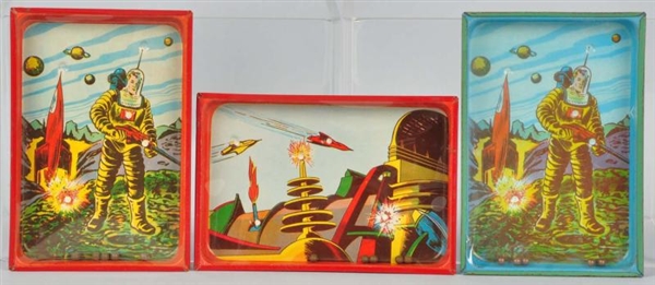 LOT OF 3: SPACE RELATED METAL DEXTERITY PUZZLES.  