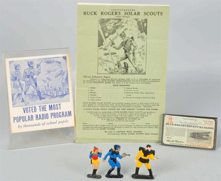 LOT OF 6: VINTAGE BUCK ROGERS ITEMS.              