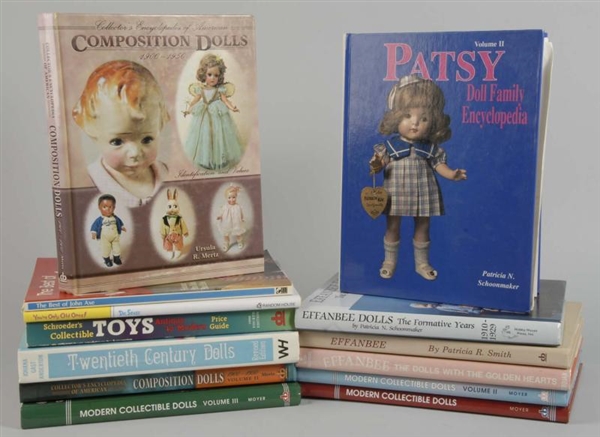 LARGE LOT OF 30 BOOKS ON COLLECTIBLE DOLLS.       