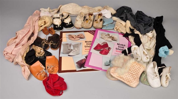 LOT OF VINTAGE SHOES AND STOCKINGS.               