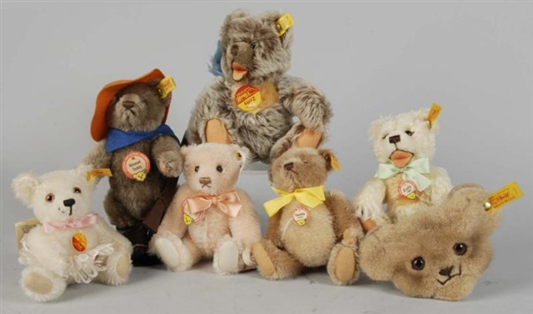 LOT OF 7: COLLECTIBLE STEIFF MOHAIR BEARS.        