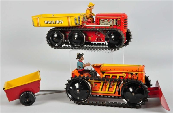 LOT OF 2: TIN LITHO MARX TRACTOR WIND-UP TOYS.    