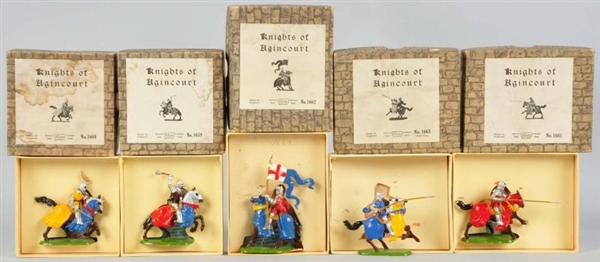 LOT OF 5: BRITAINS KNIGHTS OF AGINCOURT FIGURES.  
