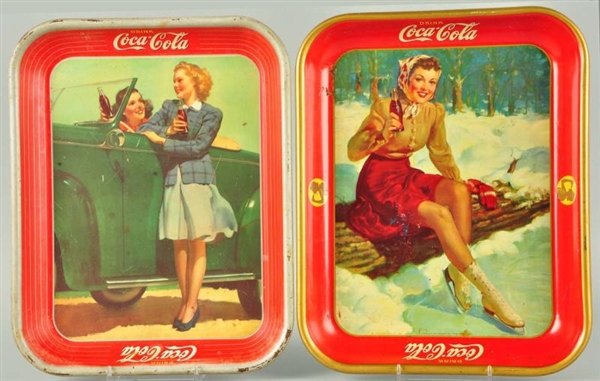 LOT OF 2: 1940S COCA-COLA SERVING TRAYS.          