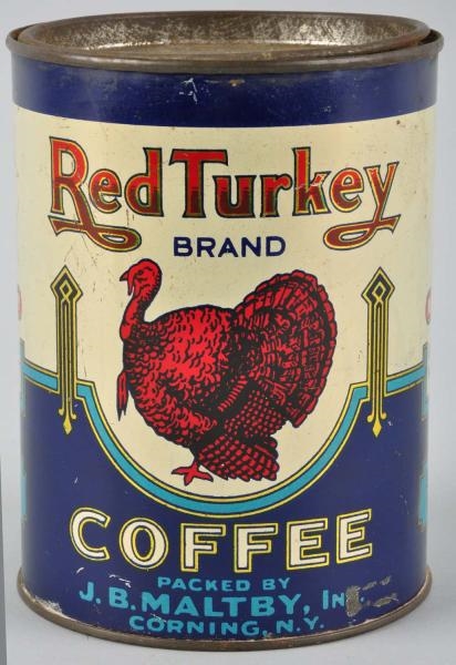 RED TURKEY BRAND 1-POUND COFFEE CAN.              