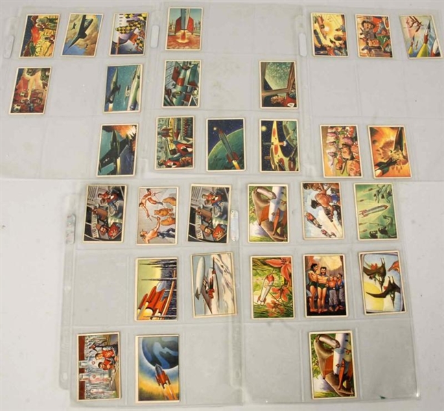 LOT OF MISCELLANEOUS CARDS FROM 1950S SPACE SETS. 