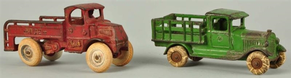 LOT OF 2: CAST IRON ARCADE TRUCK TOYS.            