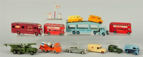 LOT OF 13: DIECAST DINKY VEHICLE TOYS.            