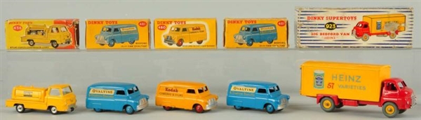 LOT OF 5: DIECAST DINKY TRUCK TOYS.               