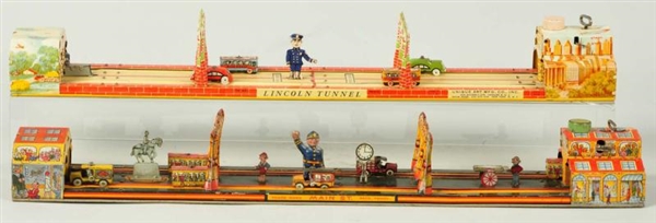 LOT OF 2: TIN LITHO TRAFFIC WIND-UP TOYS.         