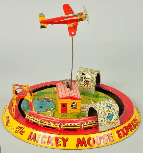 TIN LITHO MARX MICKEY MOUSE EXPRESS WIND-UP TOY.  