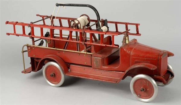 PRESSED STEEL BUDDY L HOOK AND LADDER FIRE TRUCK. 