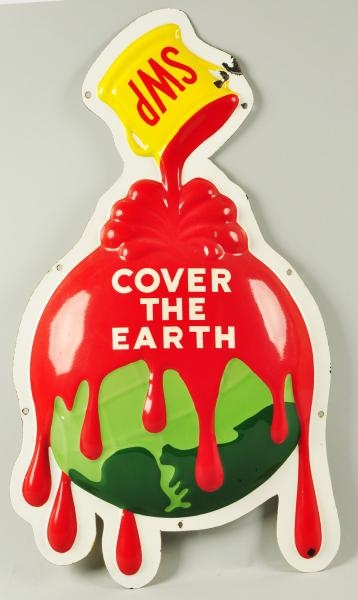 PORCELAIN COVER THE EARTH 3-D PAINT SIGN.         