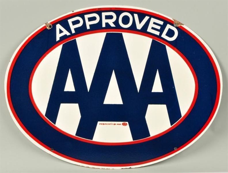 PORCELAIN AAA APPROVED OVAL SIGN.                 