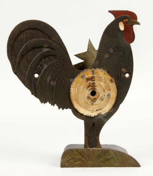 CAST IRON FIGURAL ROOSTER SHOOTING TARGET.        