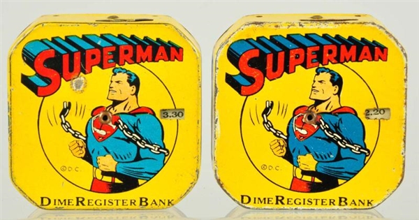 LOT OF 2: SUPERMAN DIME BANKS.                    