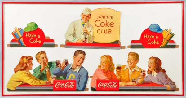 1947 COCA-COLA COKE CLUB BACK BAR DISPLAY.        