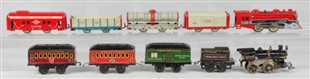 MISCELLANEOUS LOT OF PRE-WAR TINPLATE TRAINS.     
