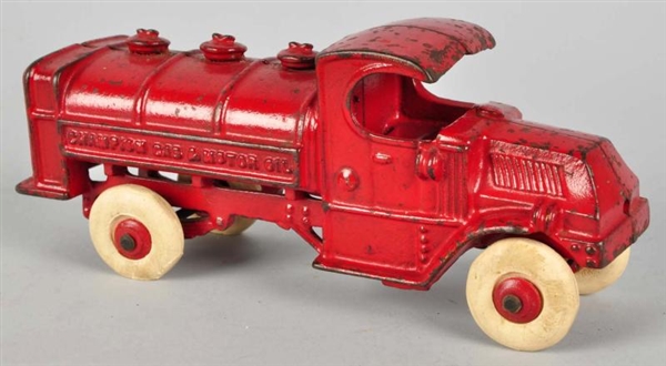 CAST IRON CHAMPION GAS & OIL TRUCK TOY.           