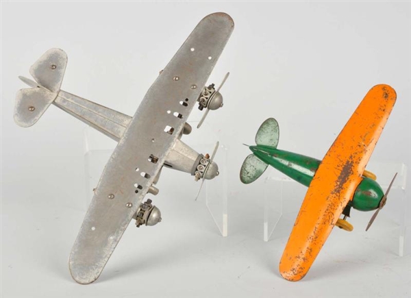 LOT OF 2: PRESSED STEEL AIRPLANE TOYS.            