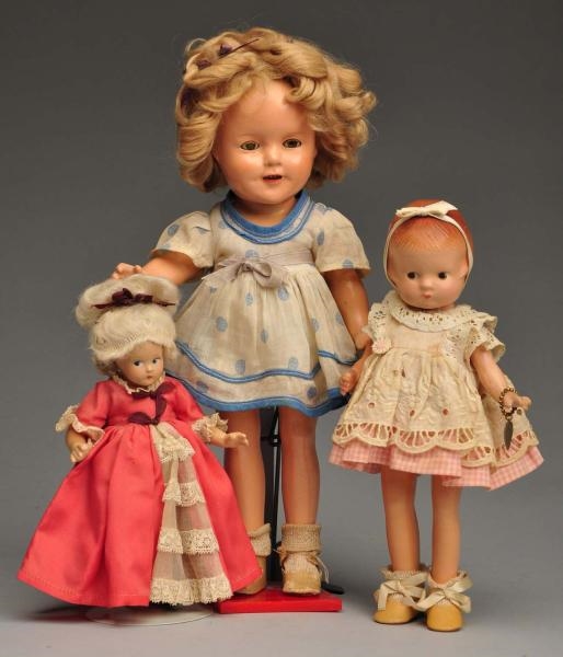 LOT OF 3: AMERICAN COMPOSITION DOLLS.             