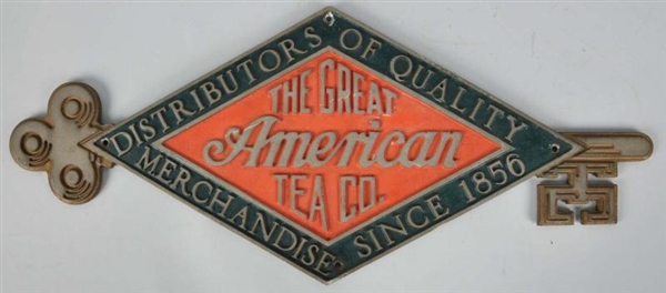 ALUMINUM GREAT AMERICAN TEA COMPANY SIGN.         