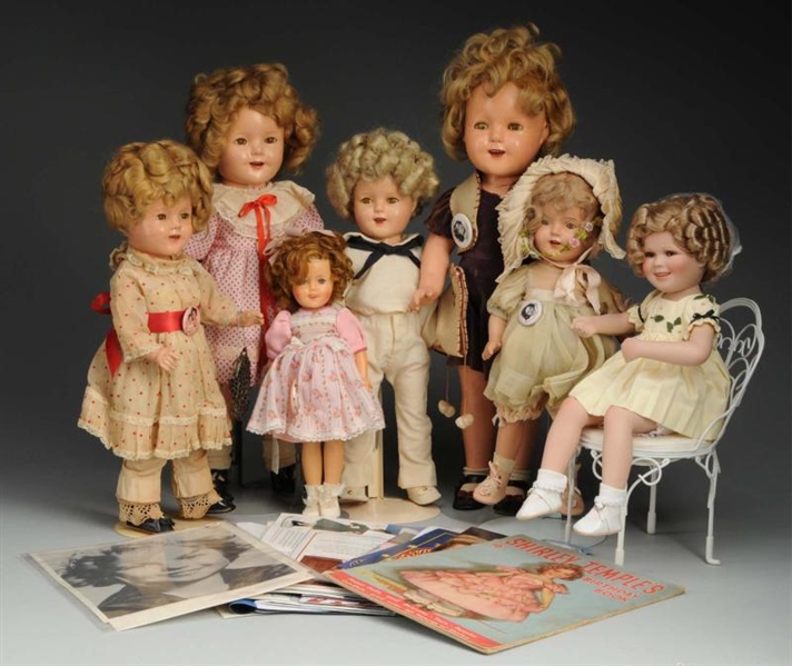 LOT OF 7: SHIRLEY TEMPLE DOLLS.                   